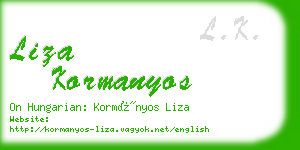 liza kormanyos business card